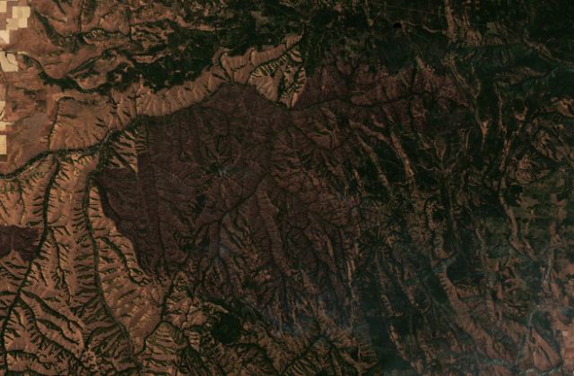 Satellite view in the Umatilla region, Oregon