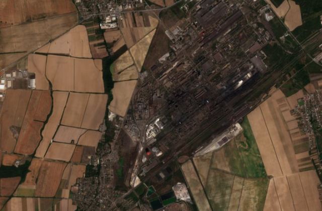 Satellite view near Veľká Ida