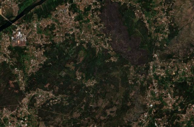 Burned area near Darque from space