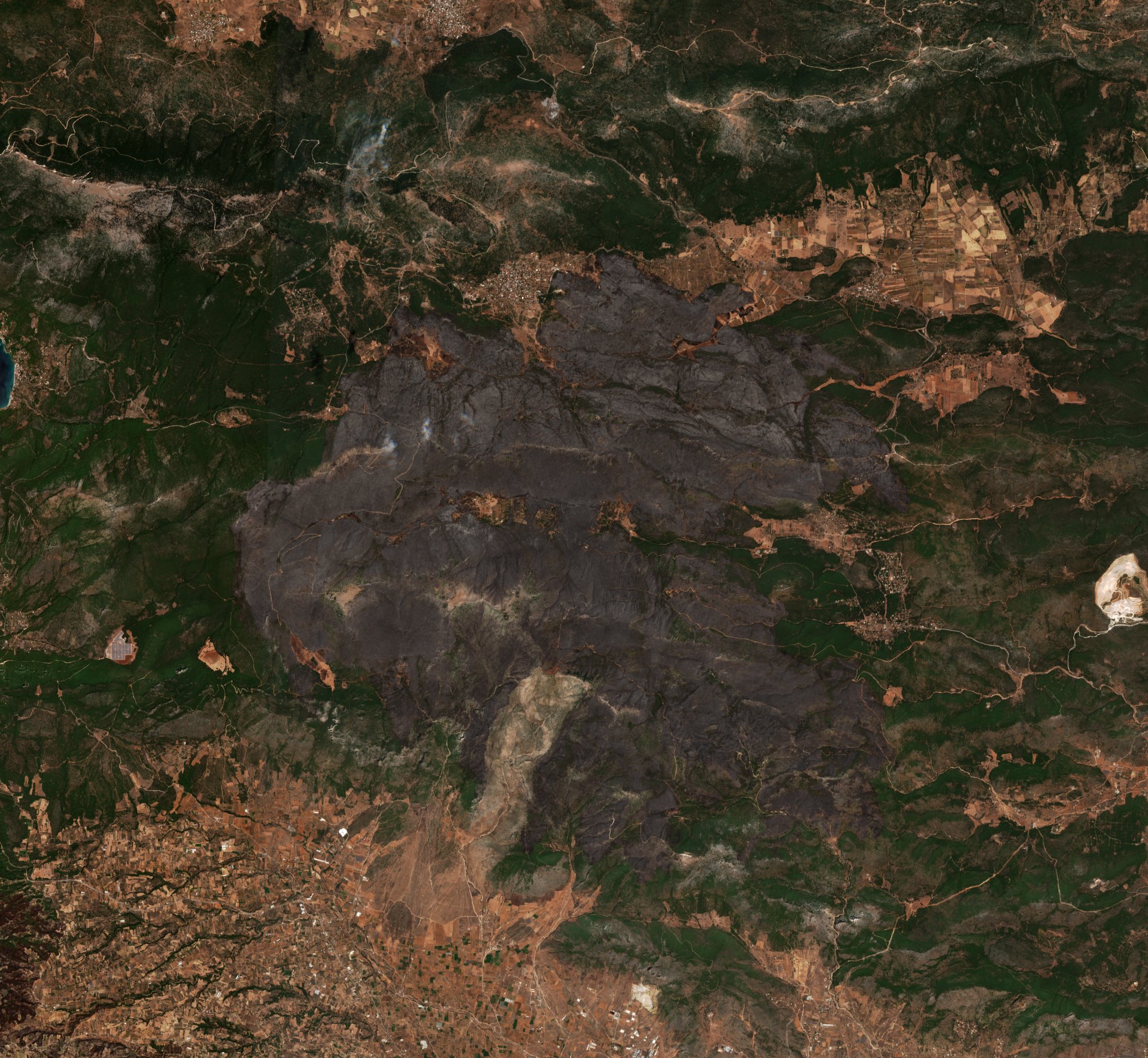 The area after the fire, August 21, 2021