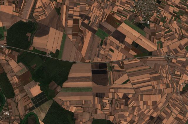 Burned area near Višnjićevo from space