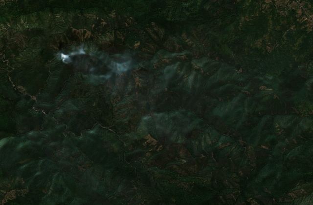 Burned area near Vozuća from space