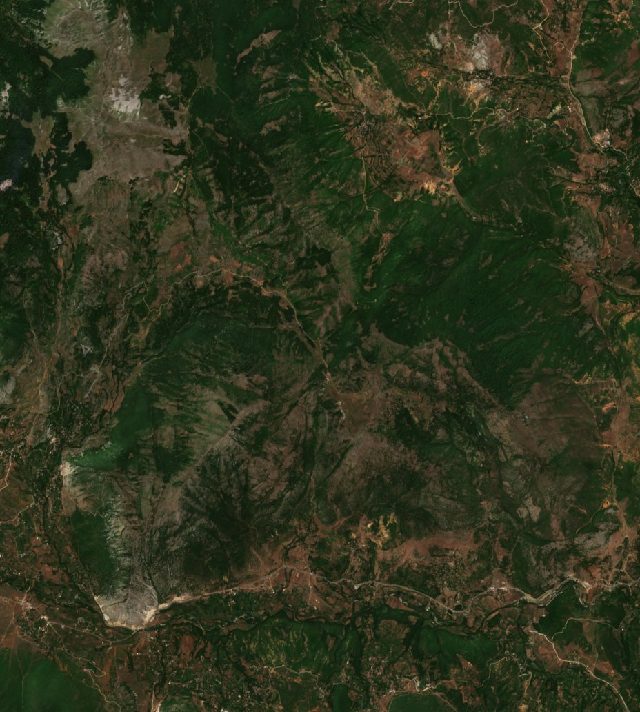 Burned area near Bulqizë from space