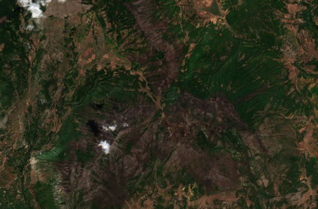 Burned area near Bulqizë from space