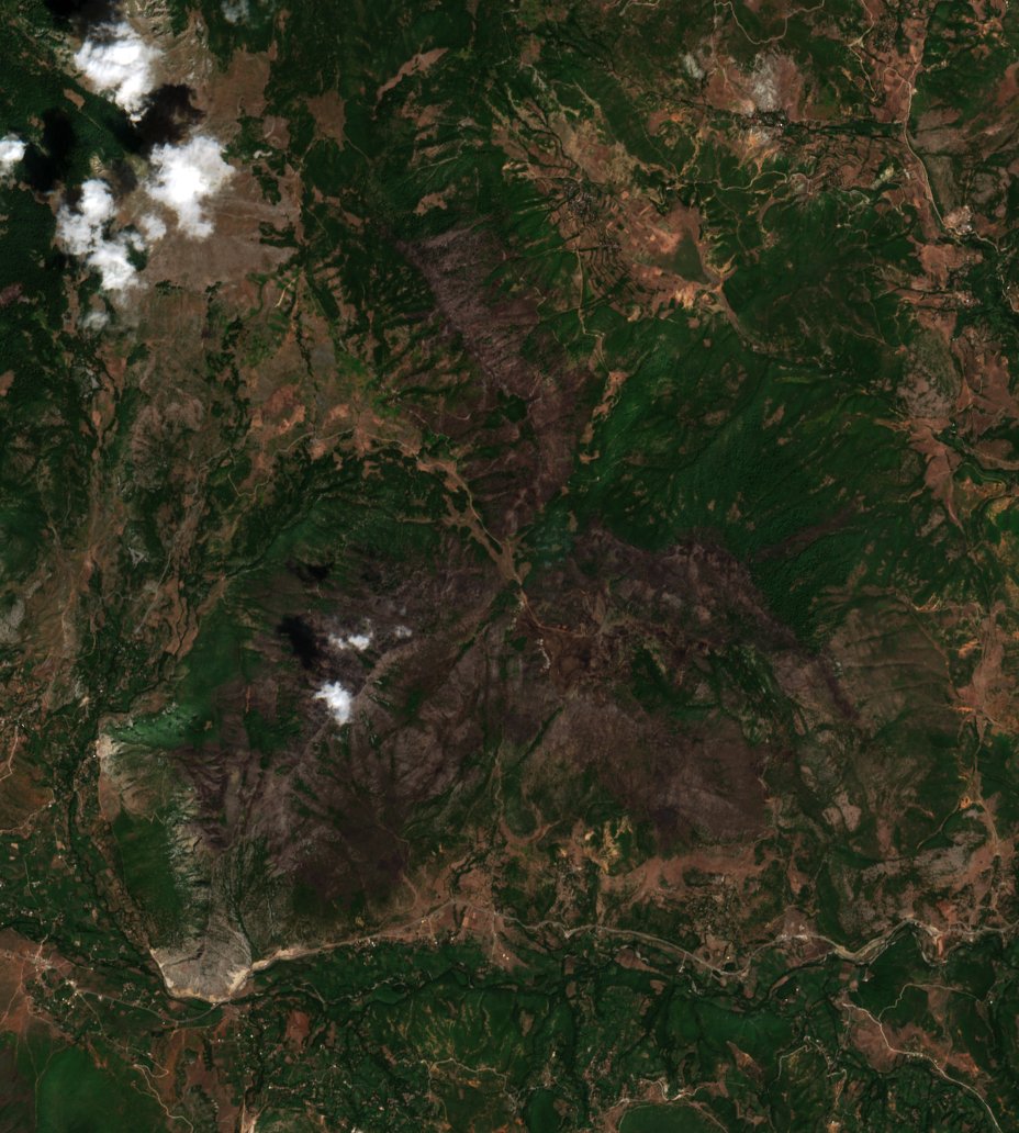 The area after the fire, August 15, 2017