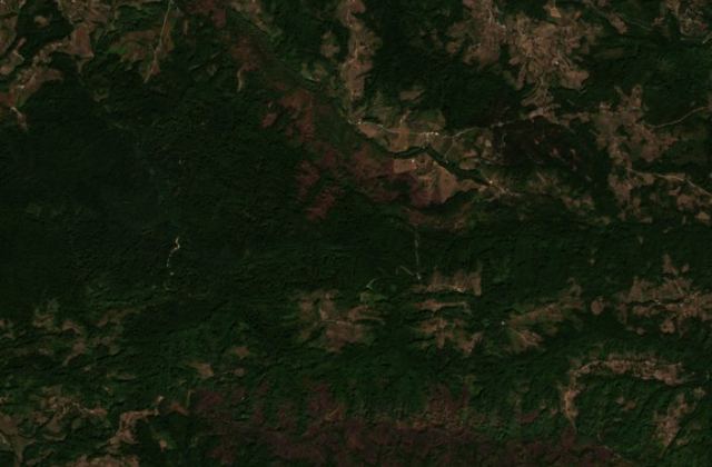 Burned area near Šekovići from space